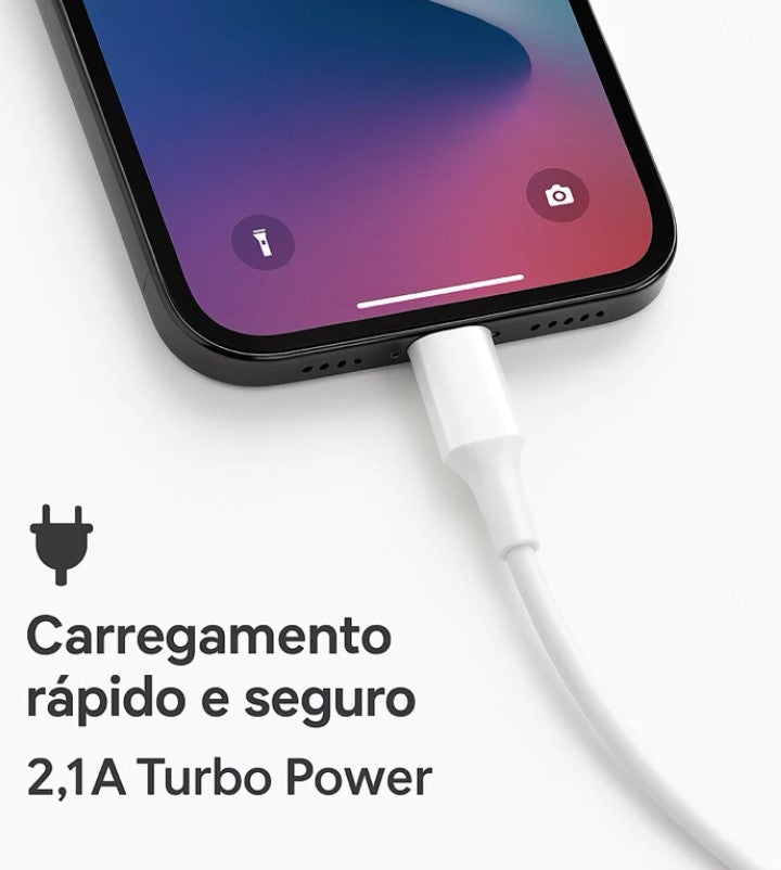 Cabo Kingo Lightning 2m – 2.1A Carregamento Rápido para iPhone
